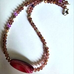 SWAROVSKI BEADED  ARTISAN ORIGINAL SPIRITUAL AGATE HEALING &ENERGY NECKLACE